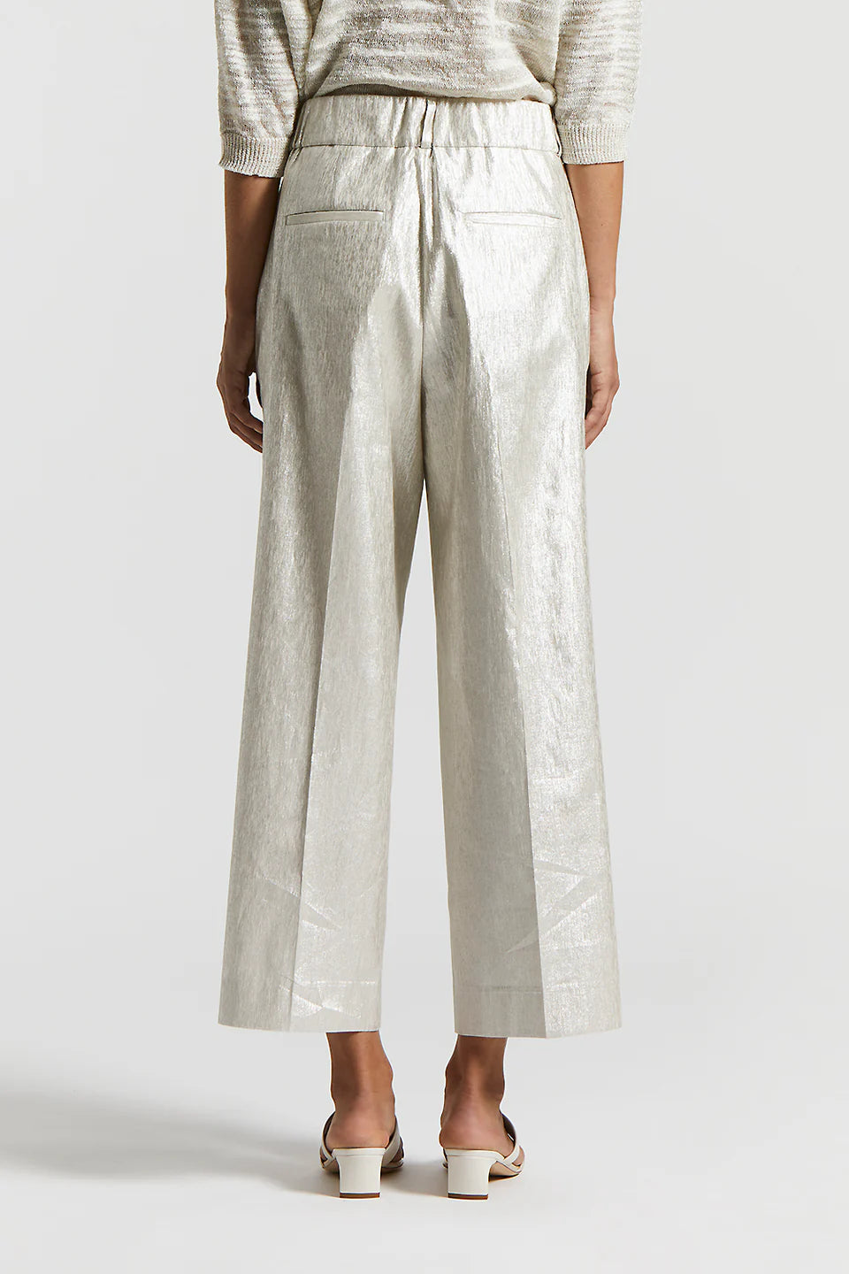 Pantalone lino effetto metallico Peserico