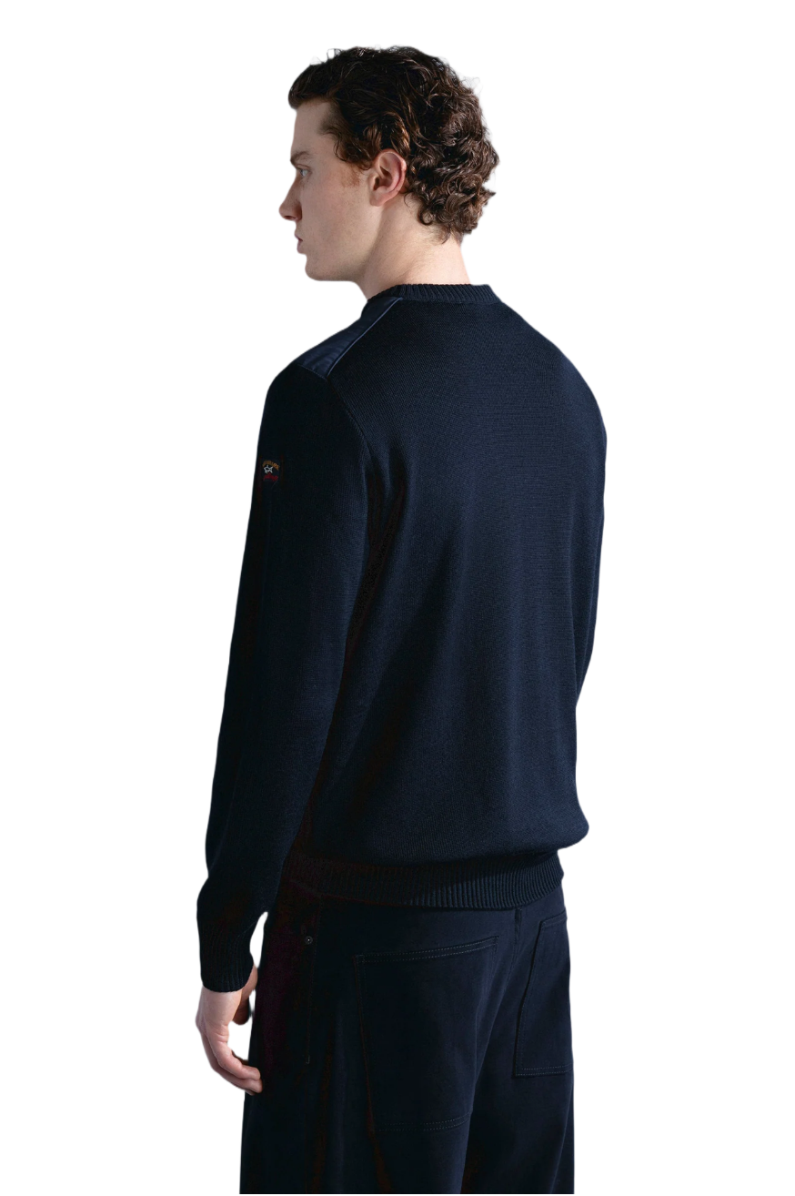 Maglia con dettagli sulle spalle blu Paul&Shark