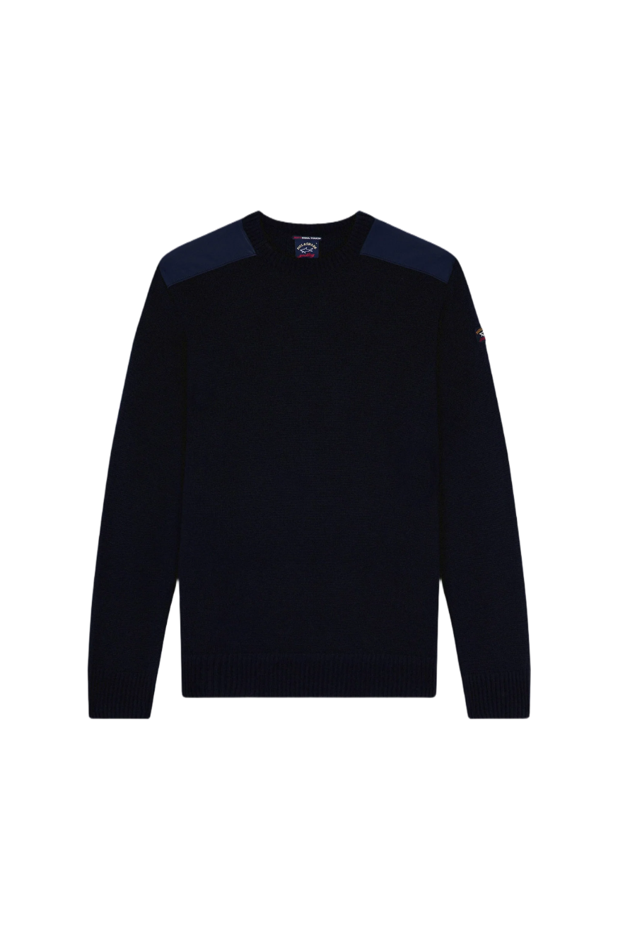 Maglia con dettagli sulle spalle blu Paul&Shark