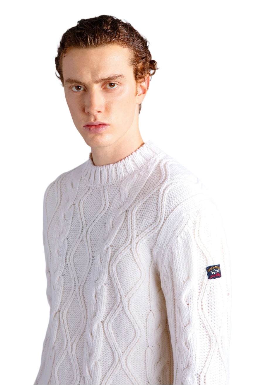 Maglia a treccia in lana Paul&Shark