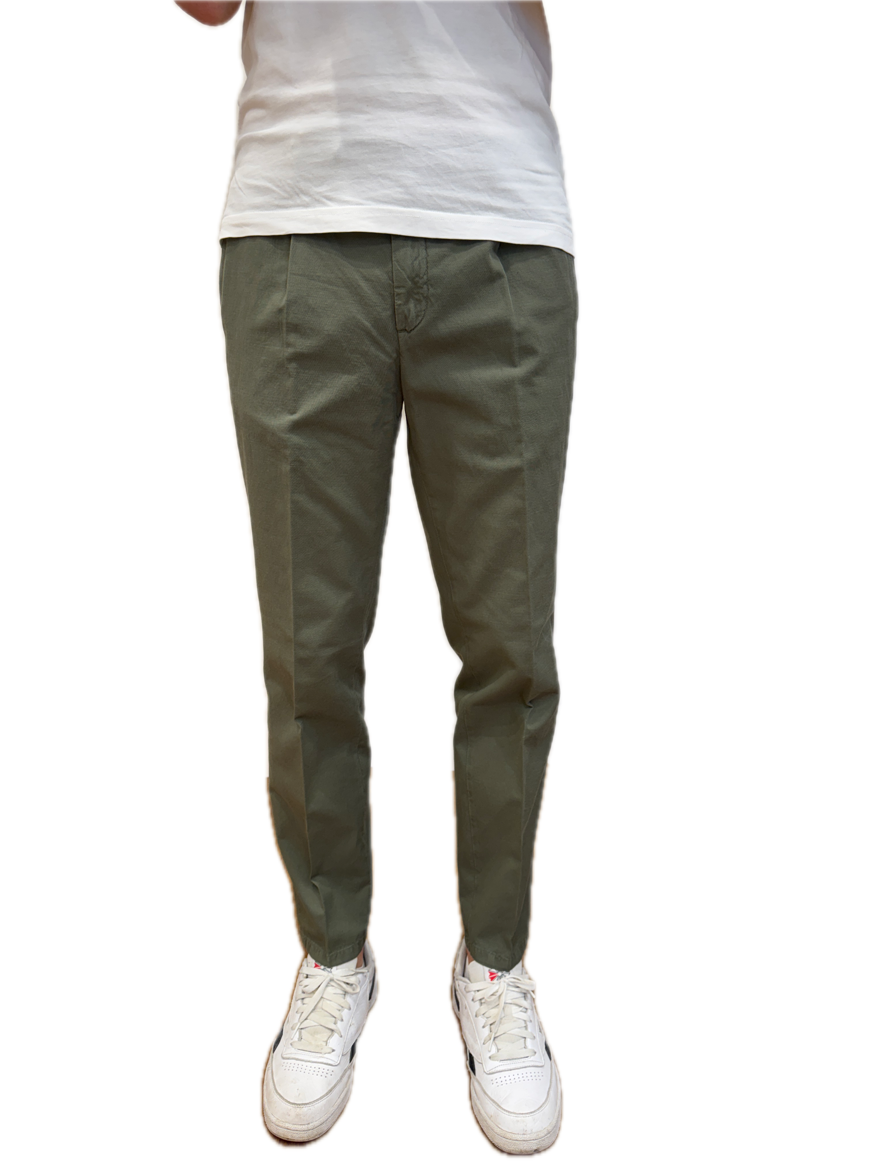 Pantalone Briglia cotone e lino verde