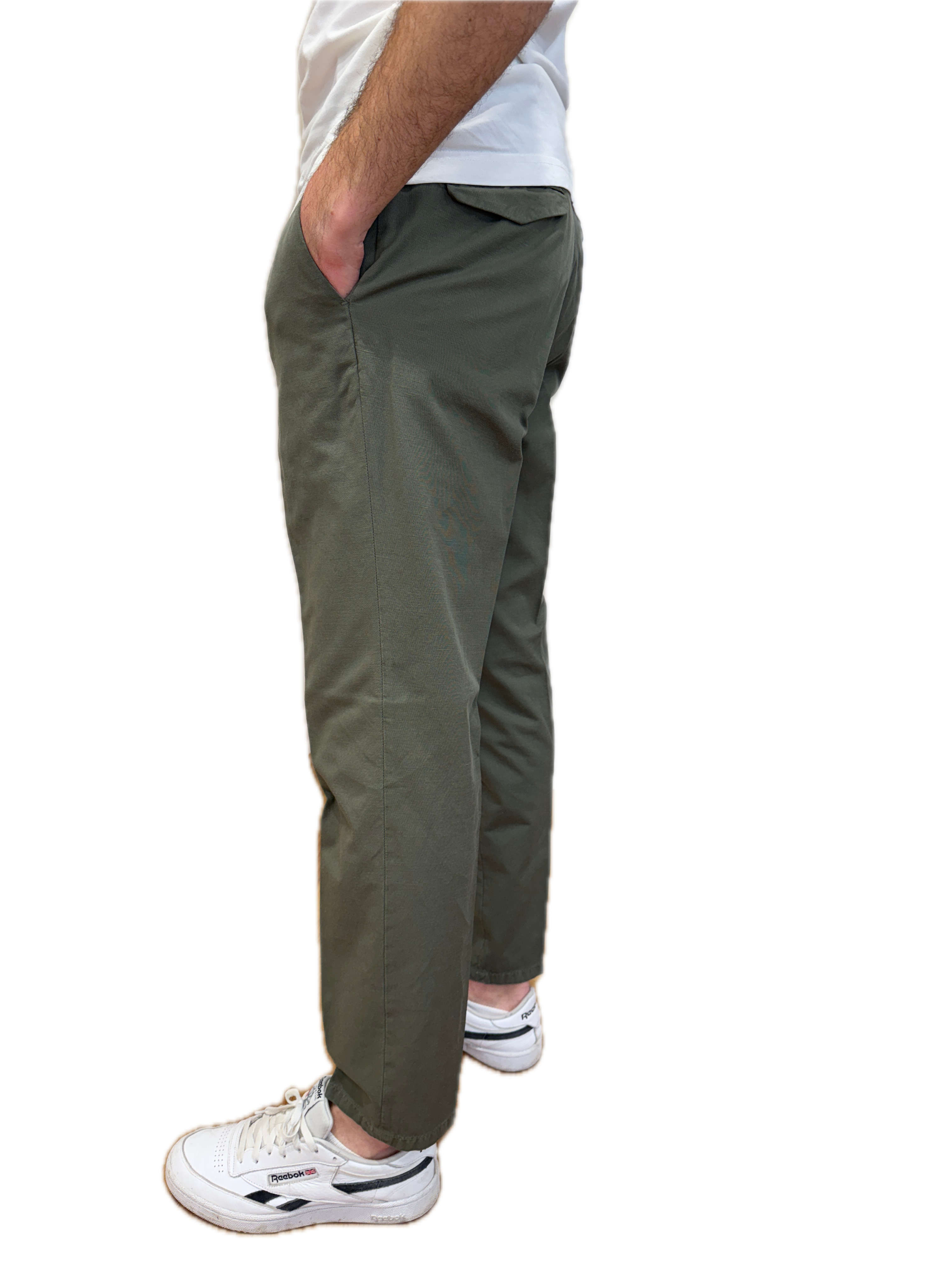 Pantalone Briglia cotone e lino verde