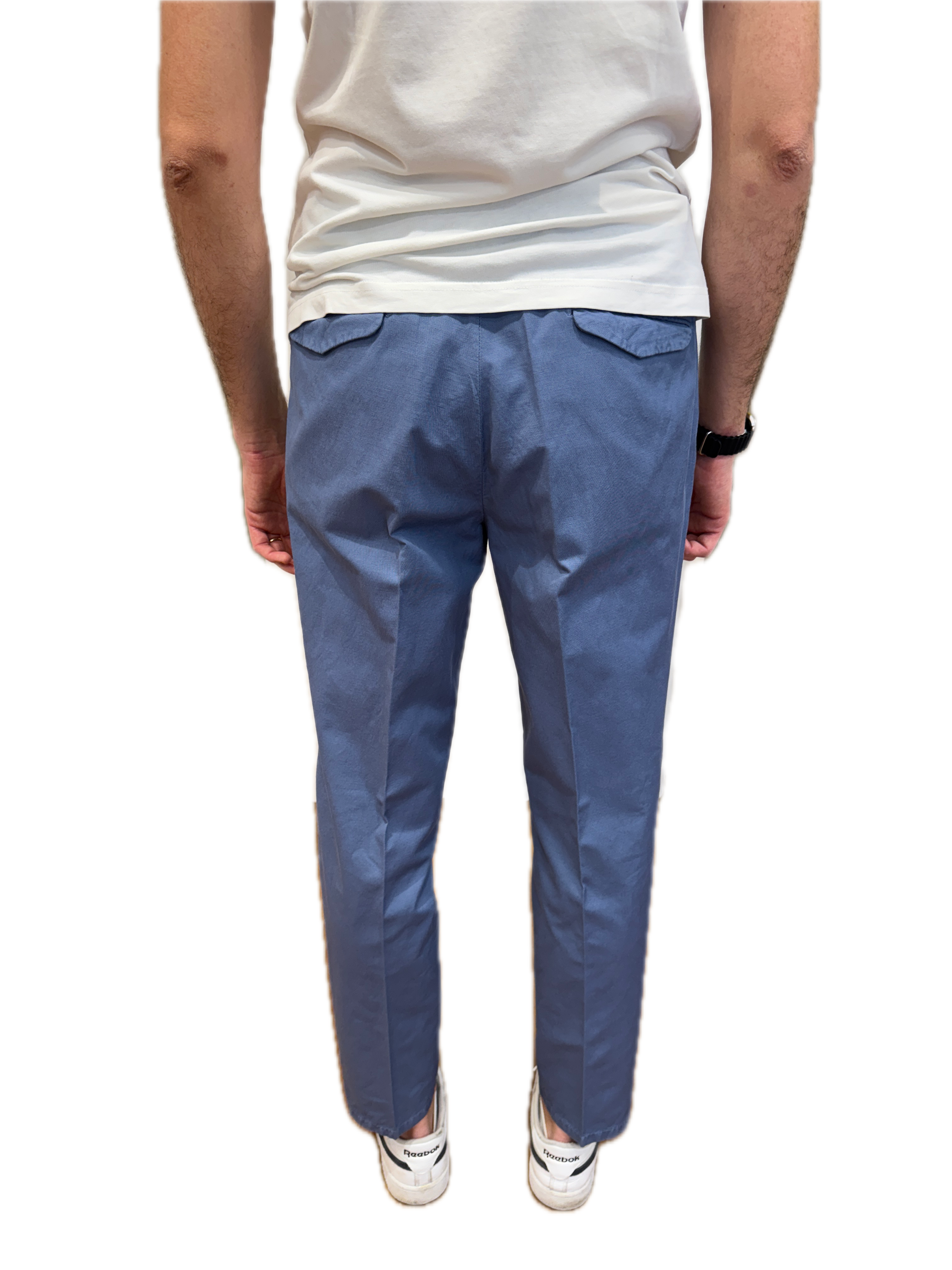 Pantalone Briglia cotone e lino azzurro