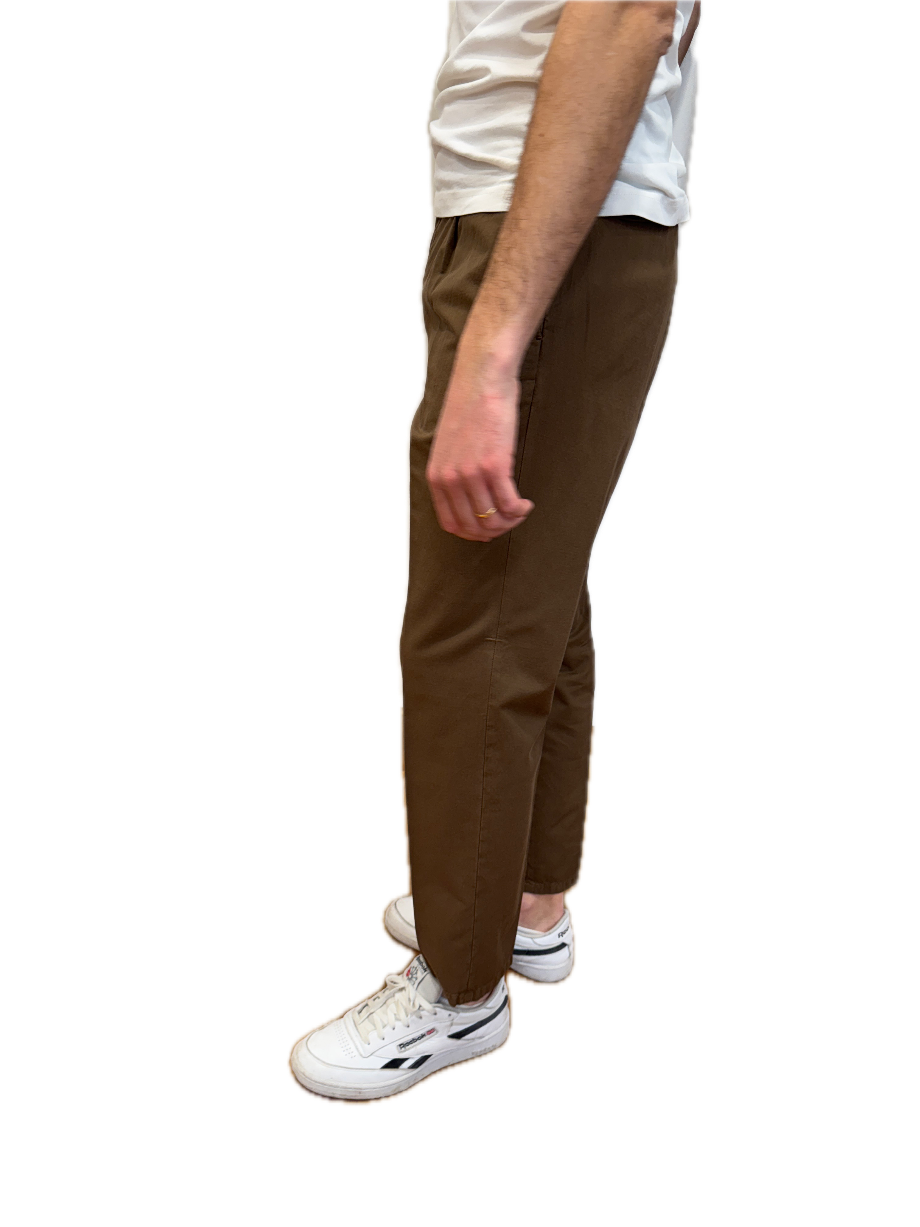 Pantalone Briglia cotone e lino tabacco