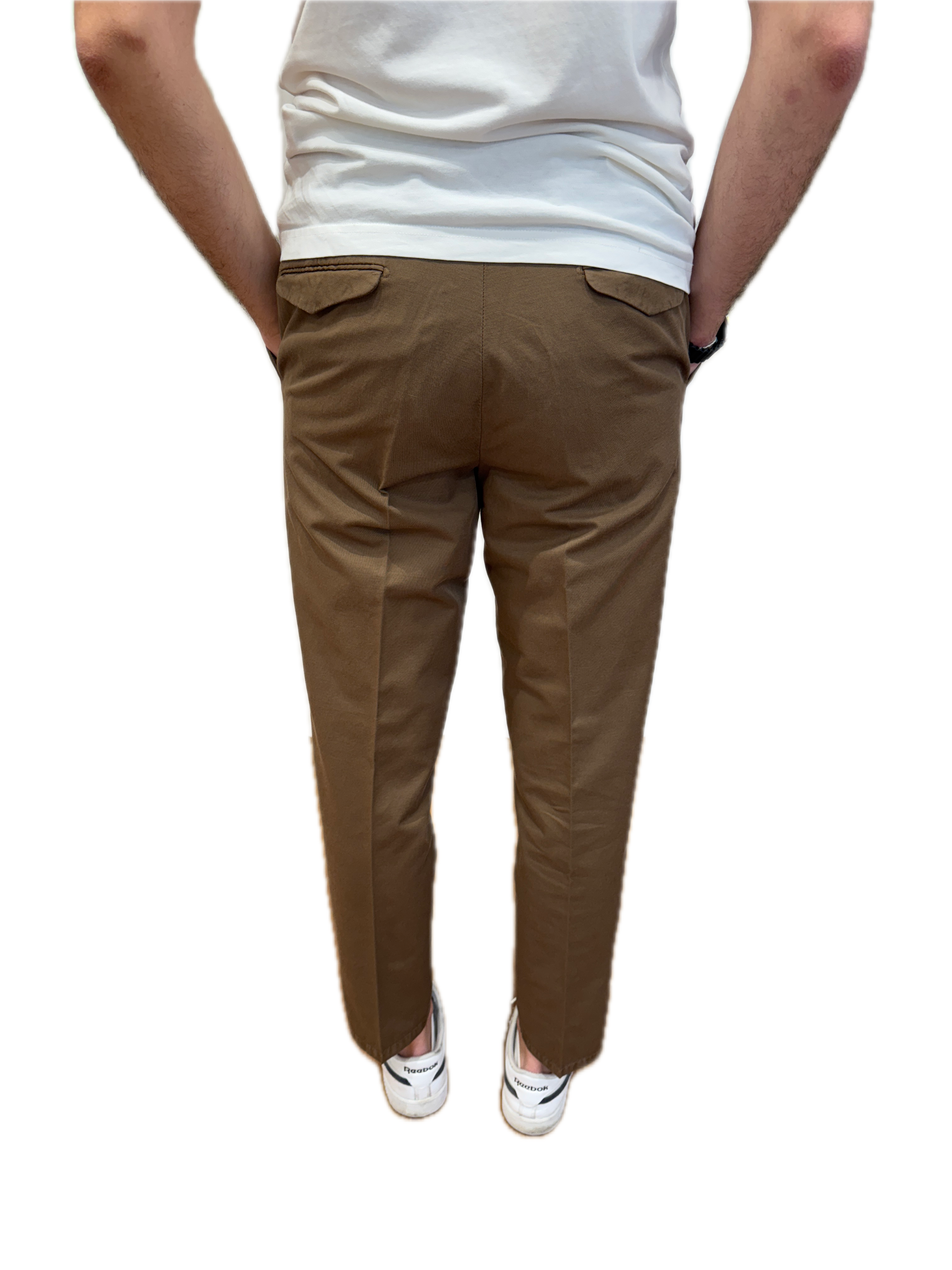 Pantalone Briglia cotone e lino tabacco