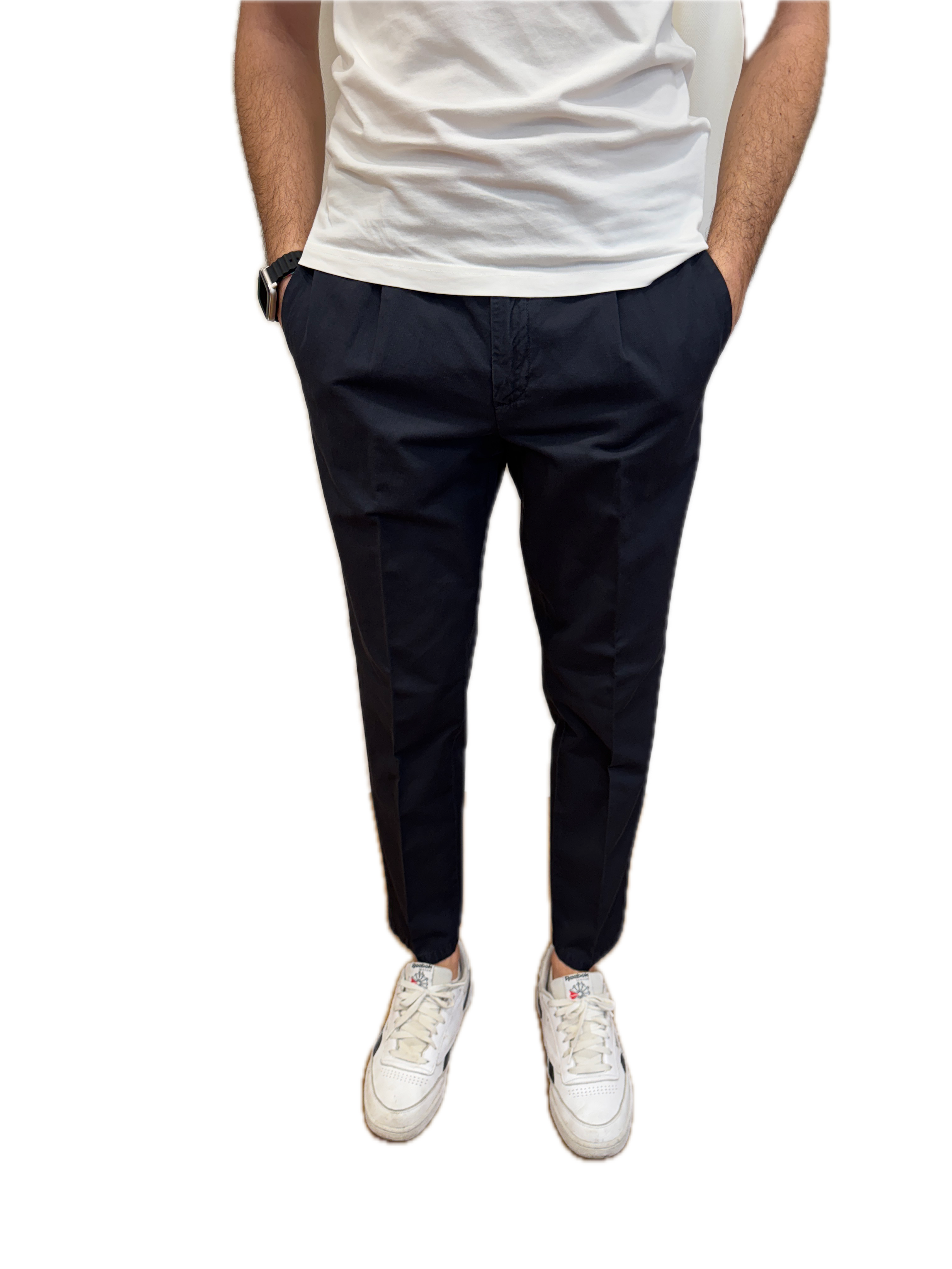 Pantalone Briglia cotone e lino blu