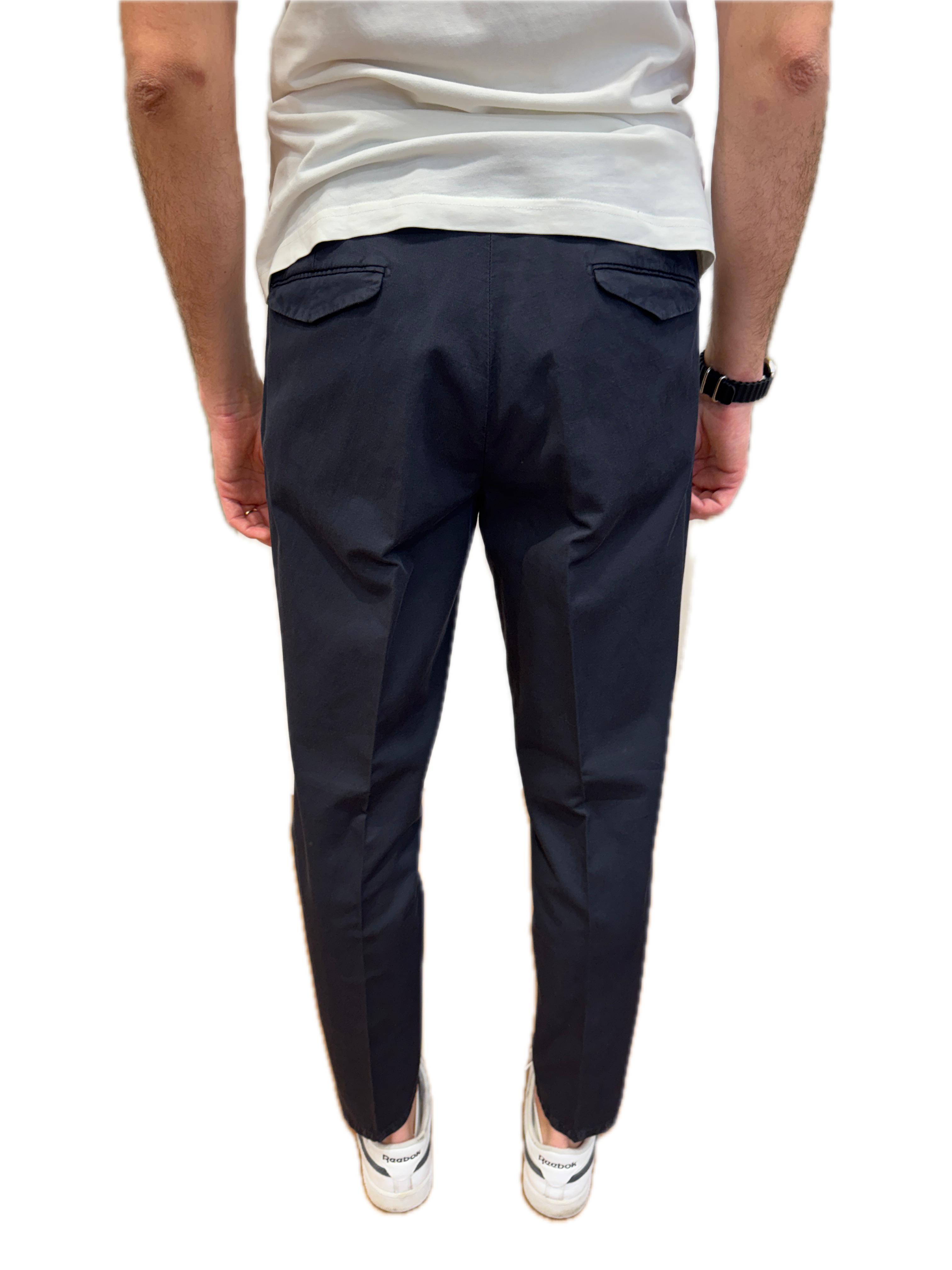 Pantalone Briglia cotone e lino blu