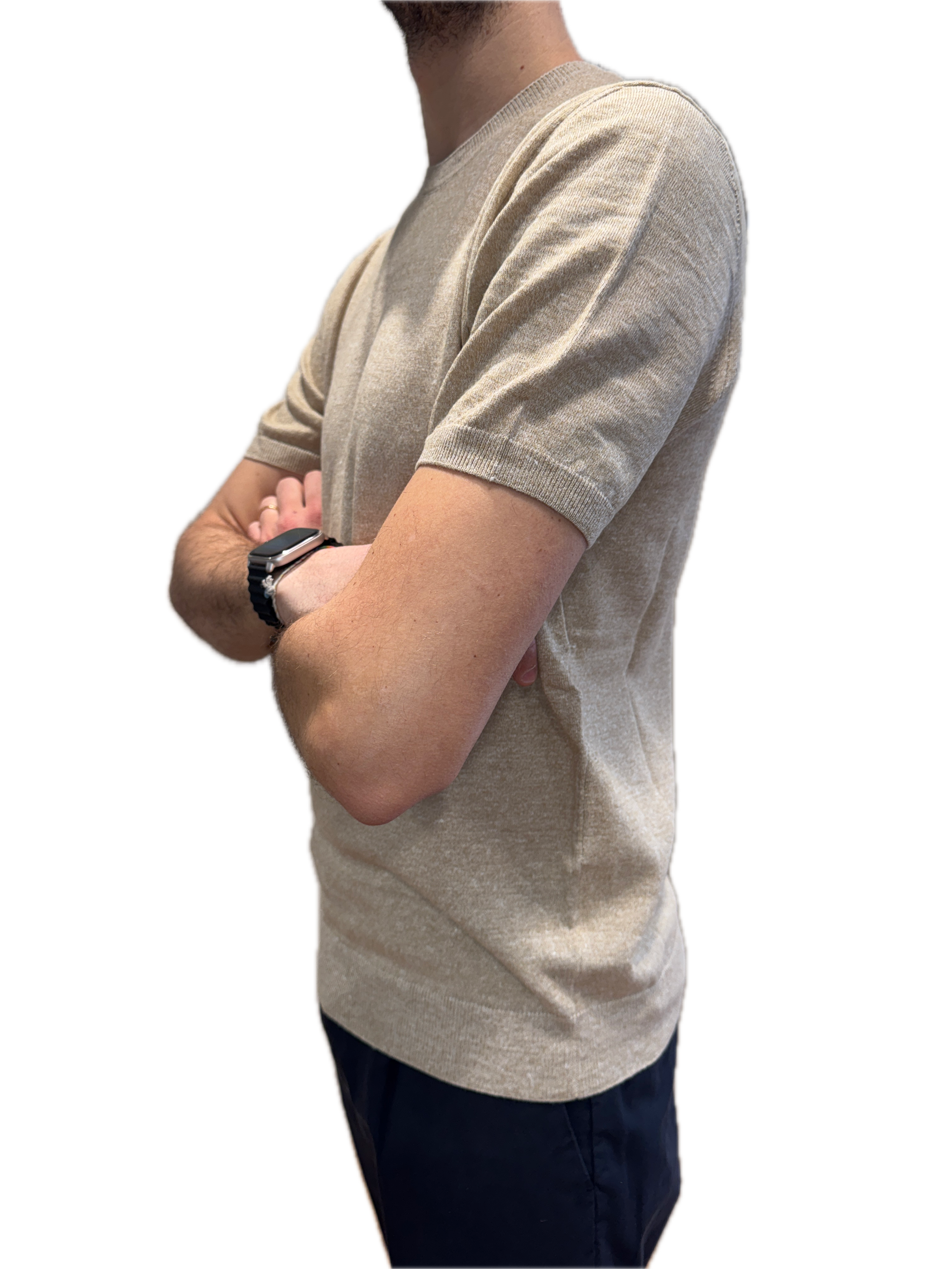 T-shirt lino sabbia Francesco Paci