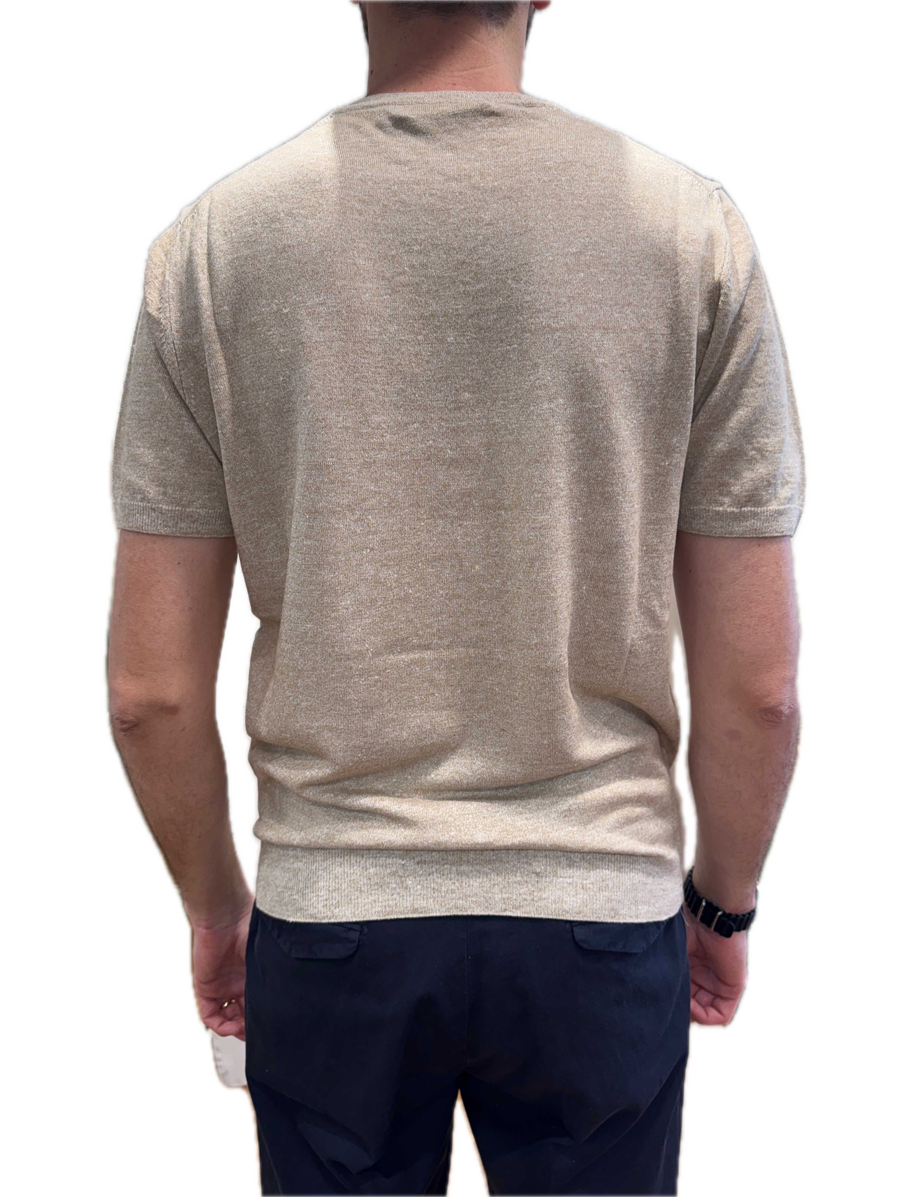 T-shirt lino sabbia Francesco Paci