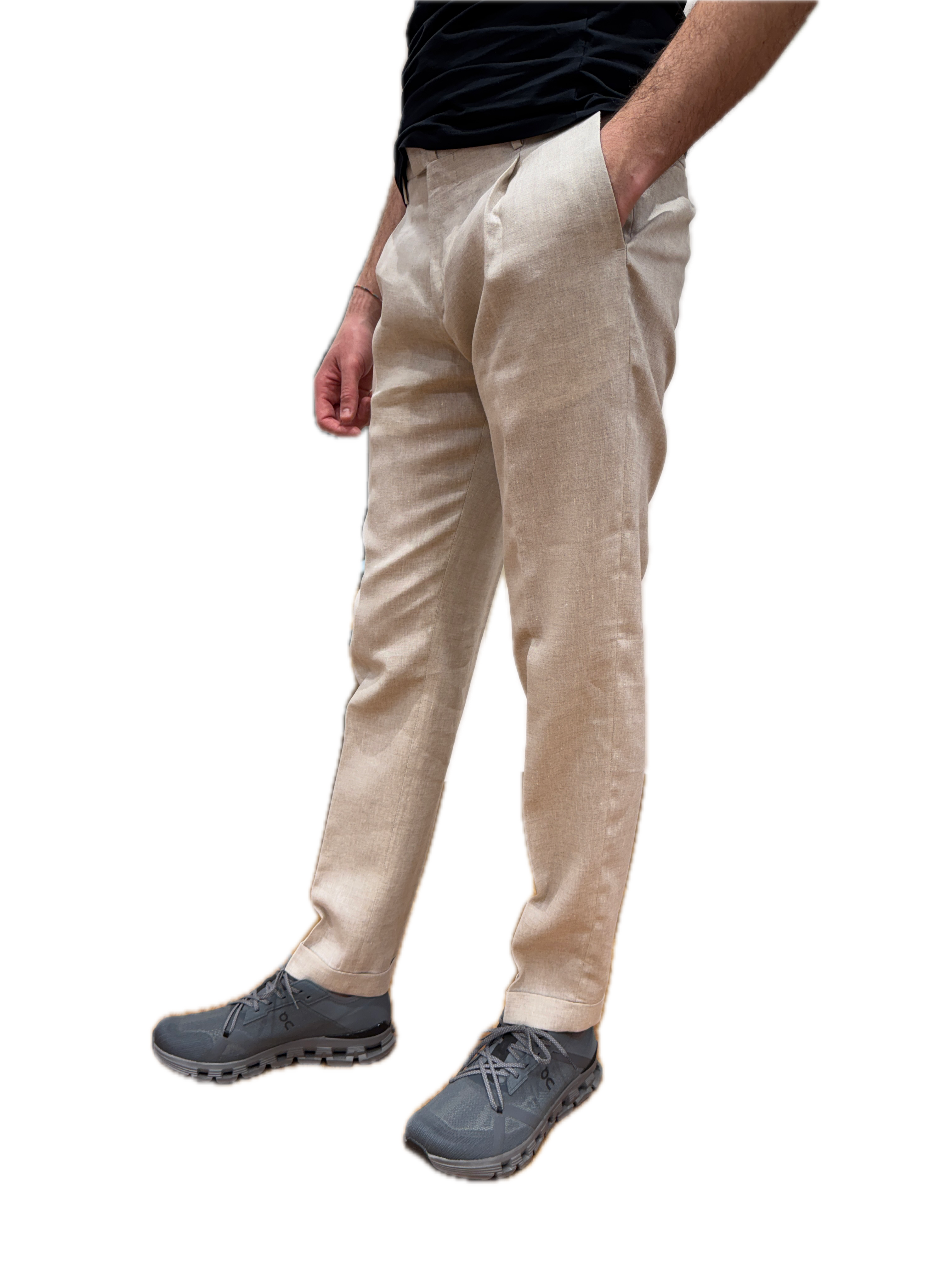 Pantalone Briglia in lino sabbia