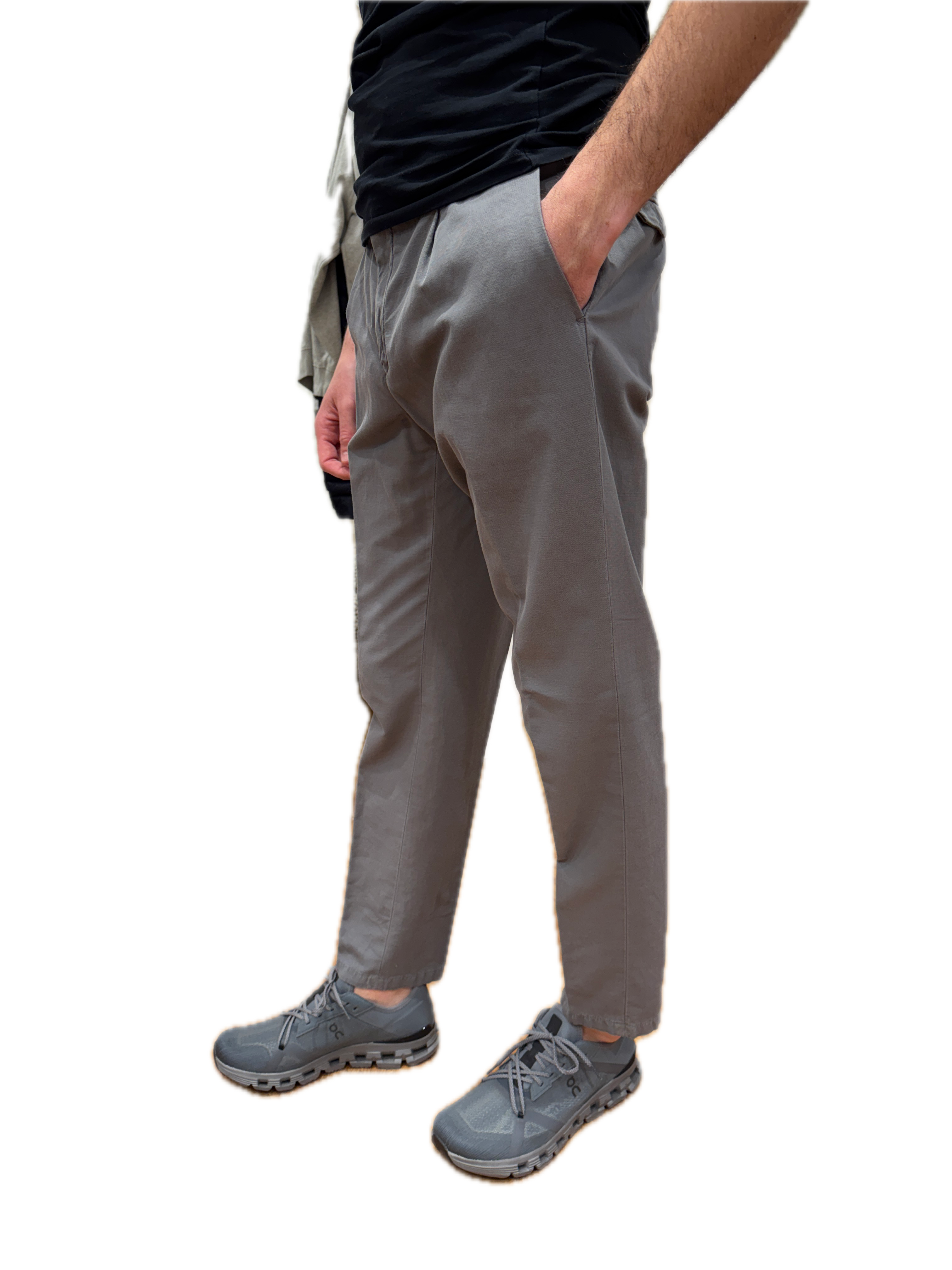 Pantalone Briglia cotone e lino grigio