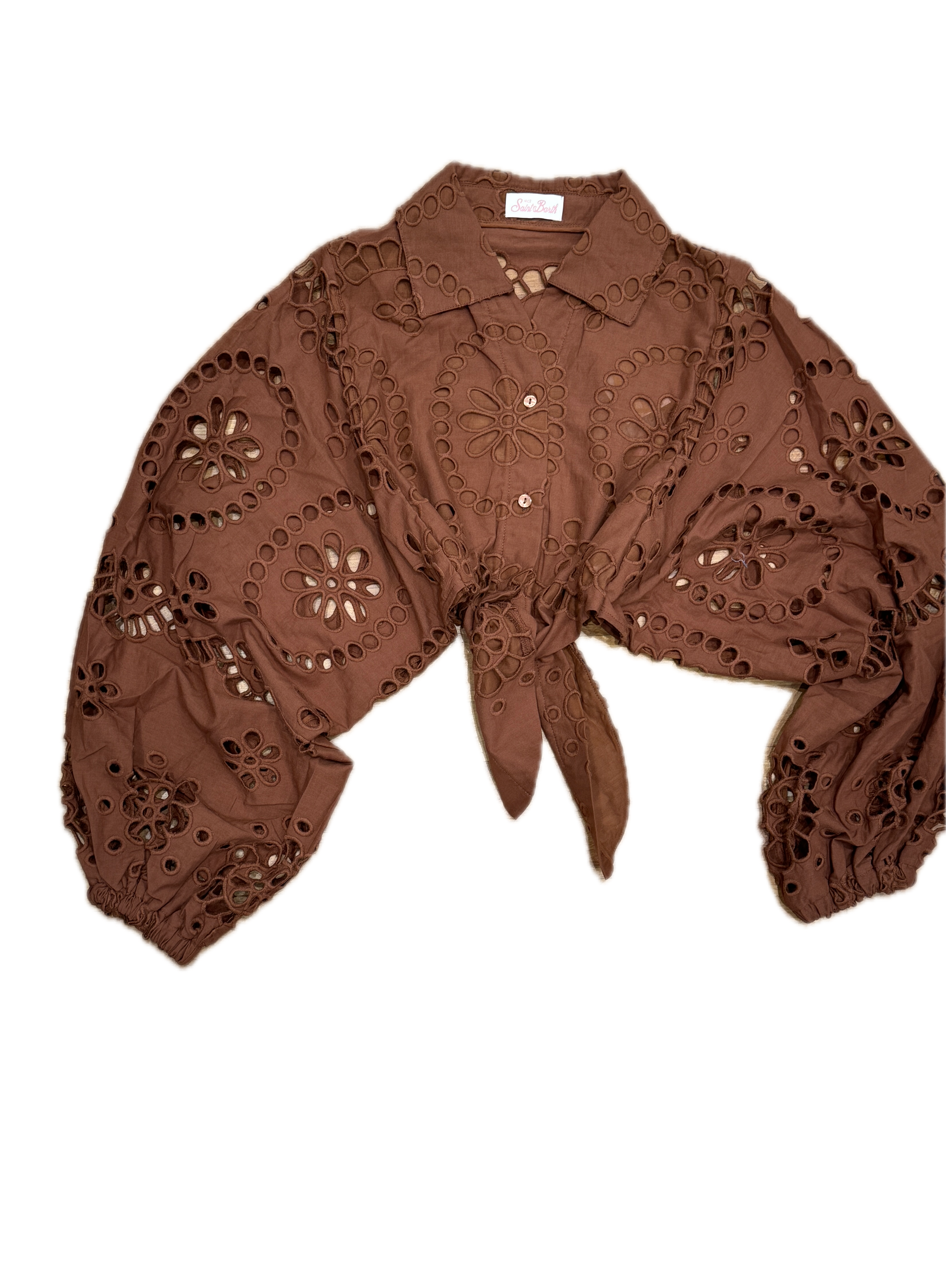 Camicia san gallo marrone Saint Barth