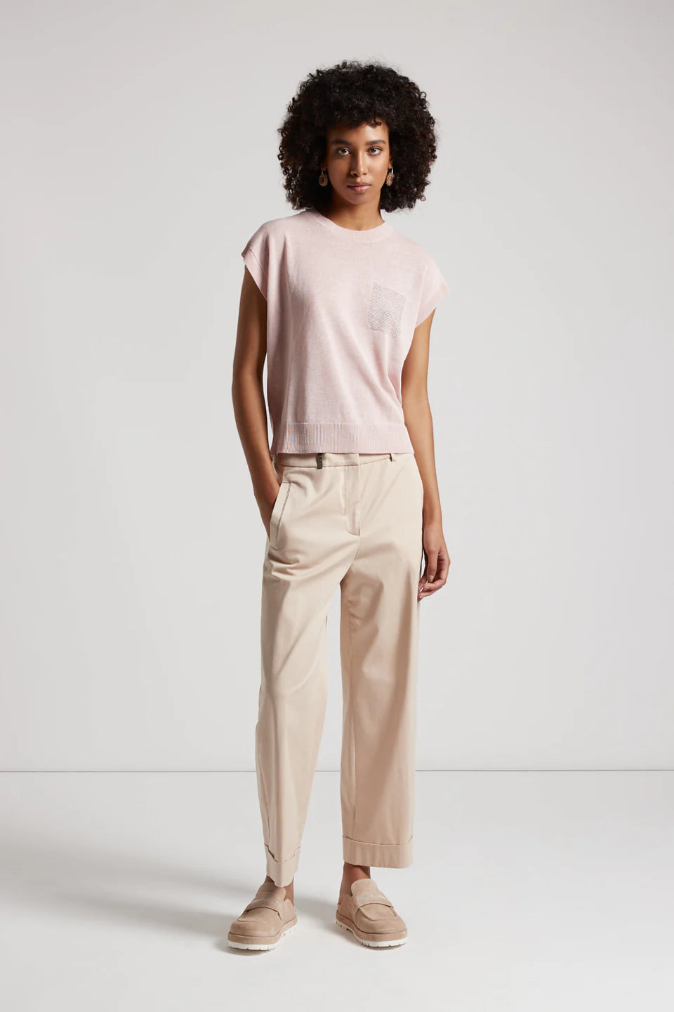 Maglia in filato lino e cotone Peserico