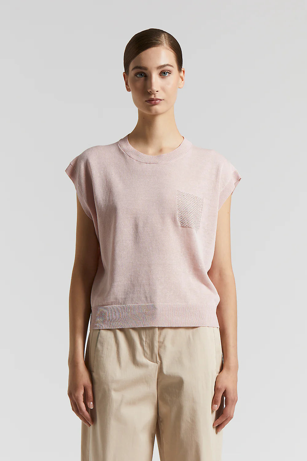 Maglia in filato lino e cotone Peserico