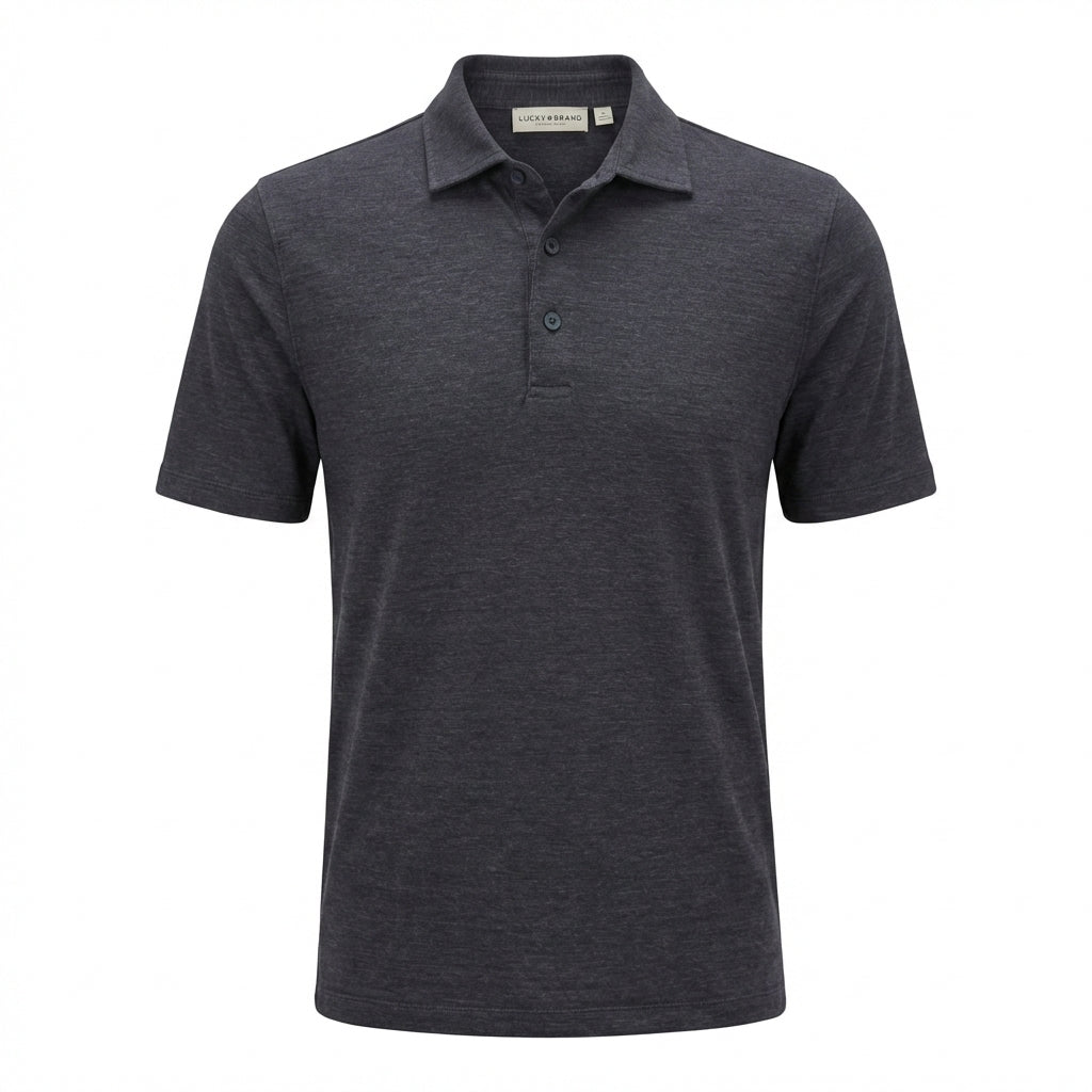 Polo in lino blu Luigi Gentile