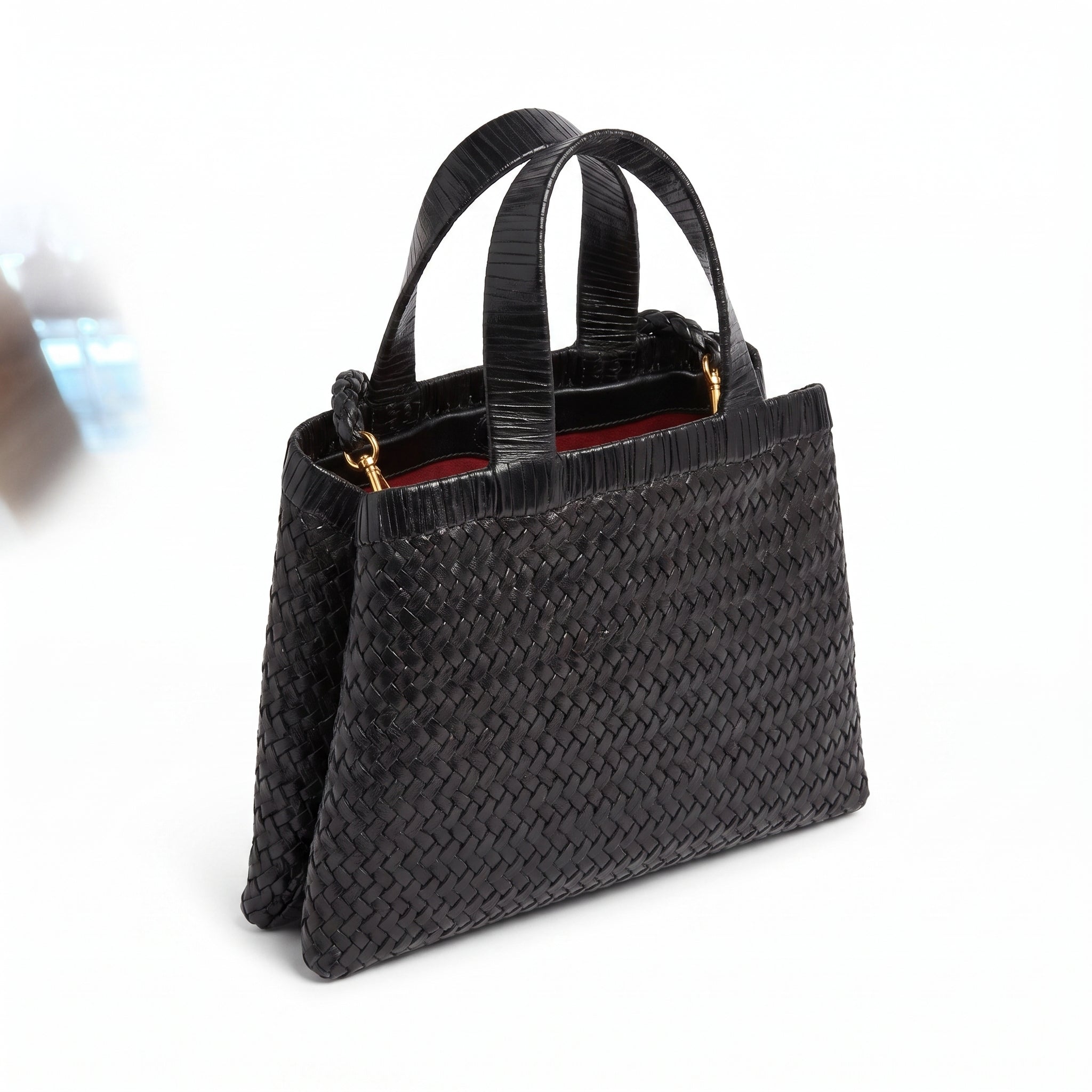 Borsa in pelle intrecciata Vipera