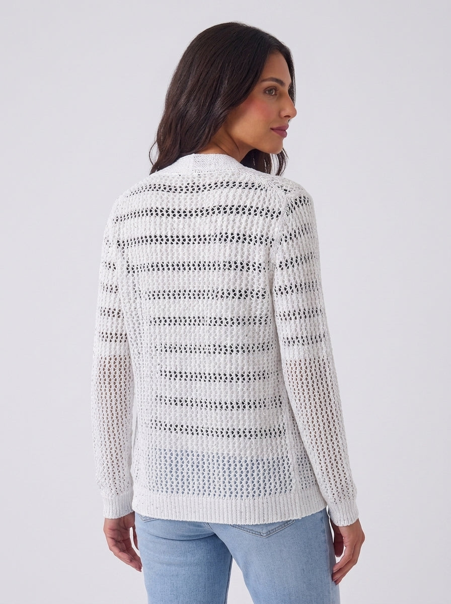 Cardigan traforato con micro paillettes Arovescio