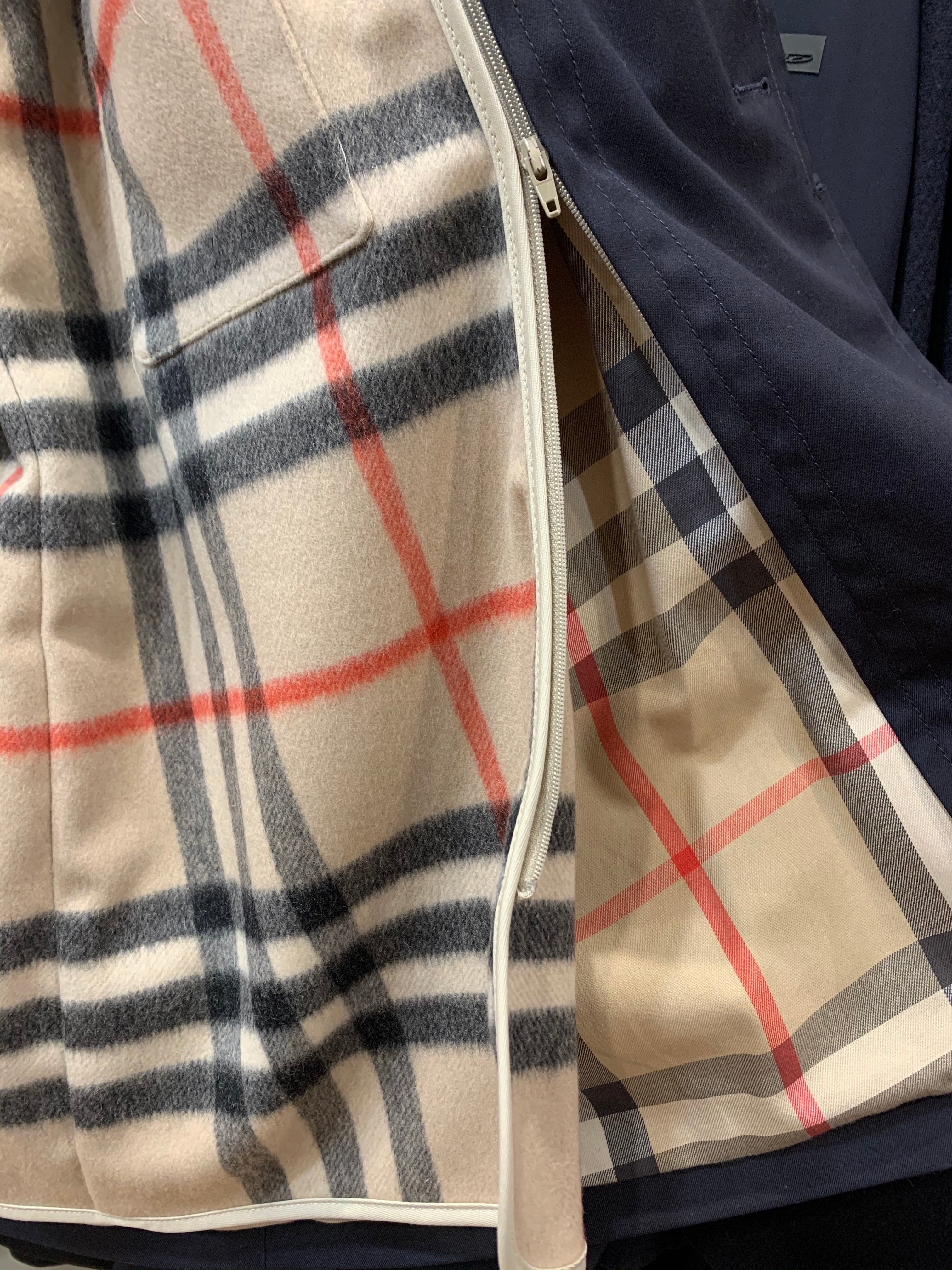 TRENCH FODERA STACCABILE IN LANA BURBERRY BLU