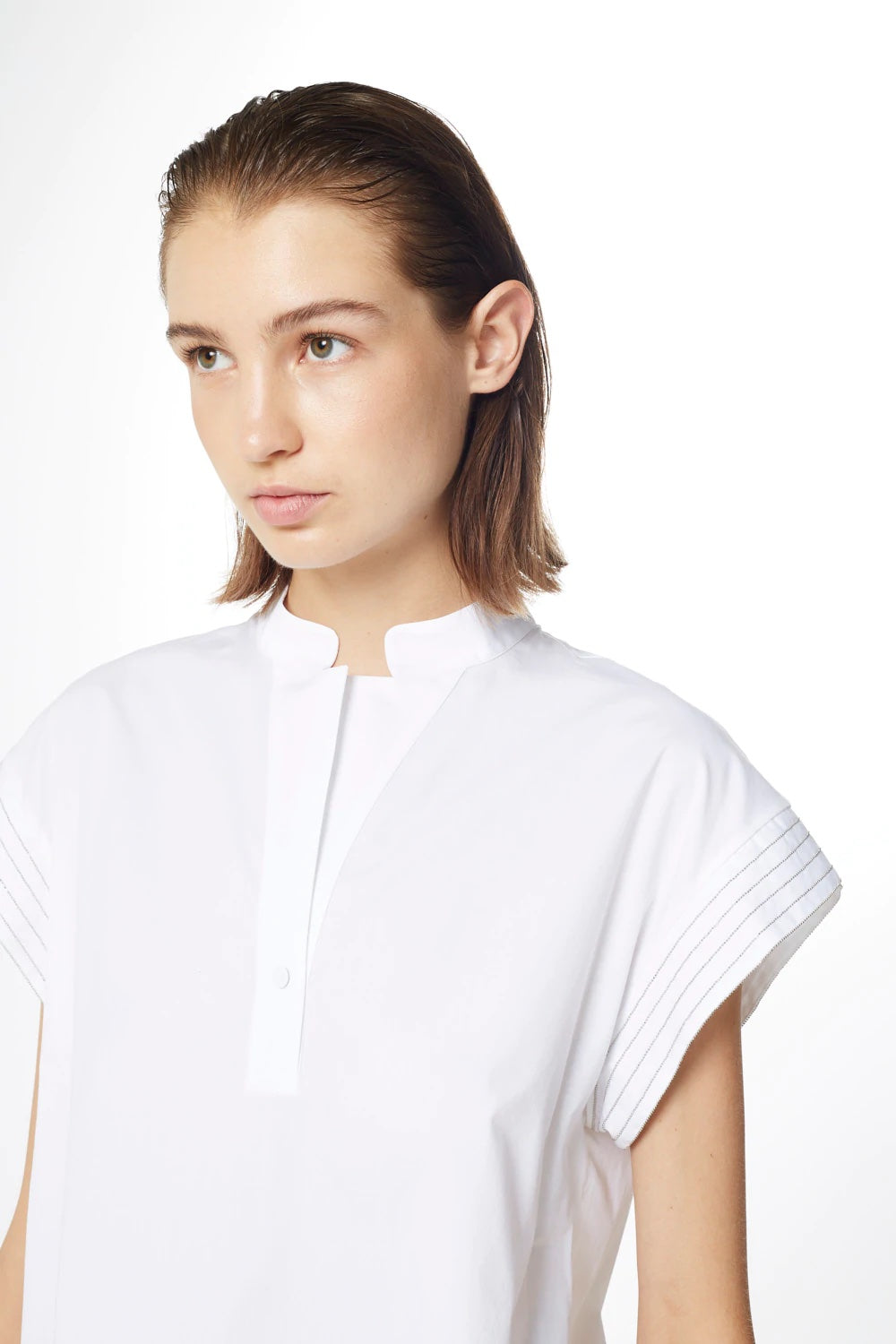 Camicia in popoline di cotone stretch Peserico