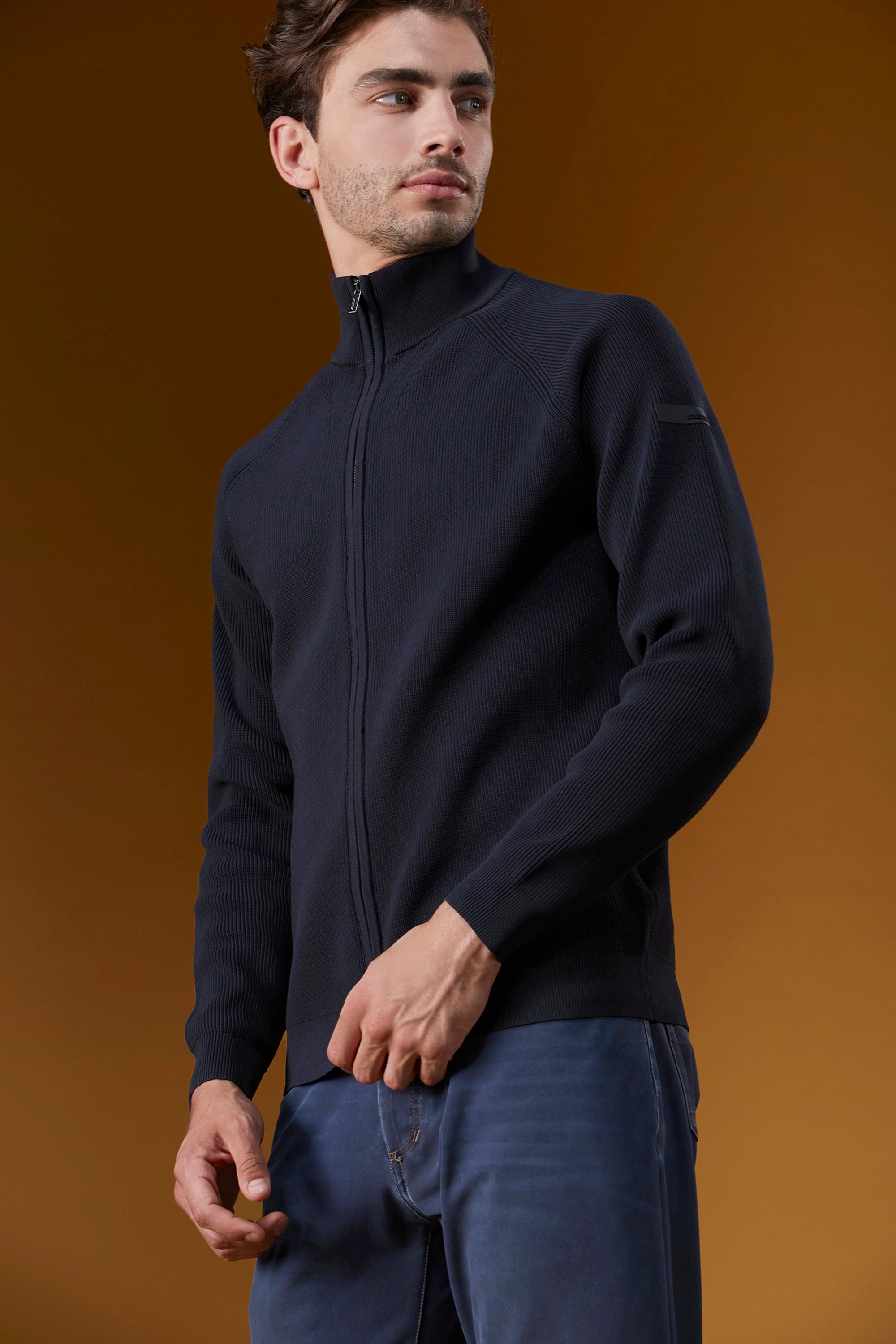 Maglia con zip blu Rrd