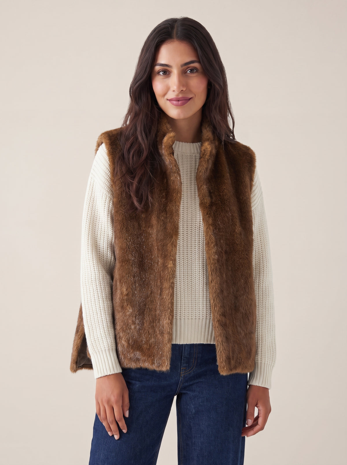 Gilet con spacchi ecopelliccia Zoe Paris