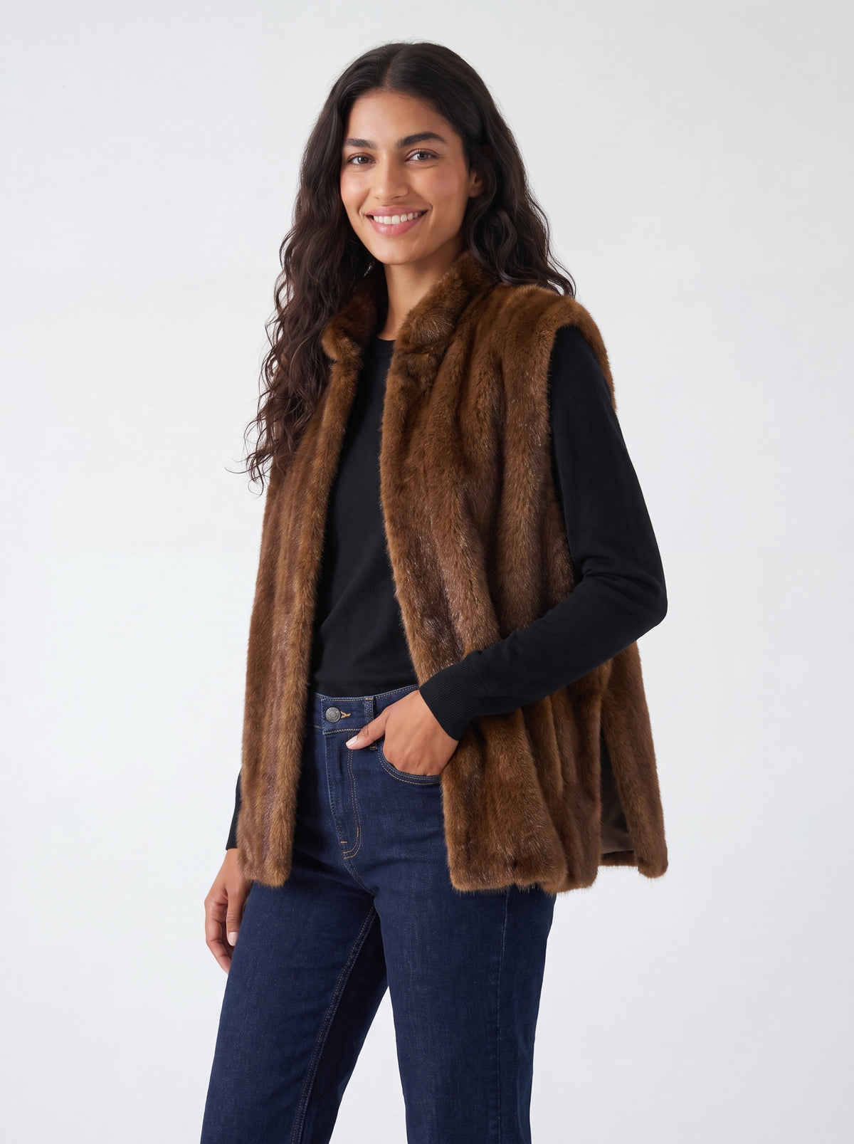 Gilet con spacchi ecopelliccia Zoe Paris