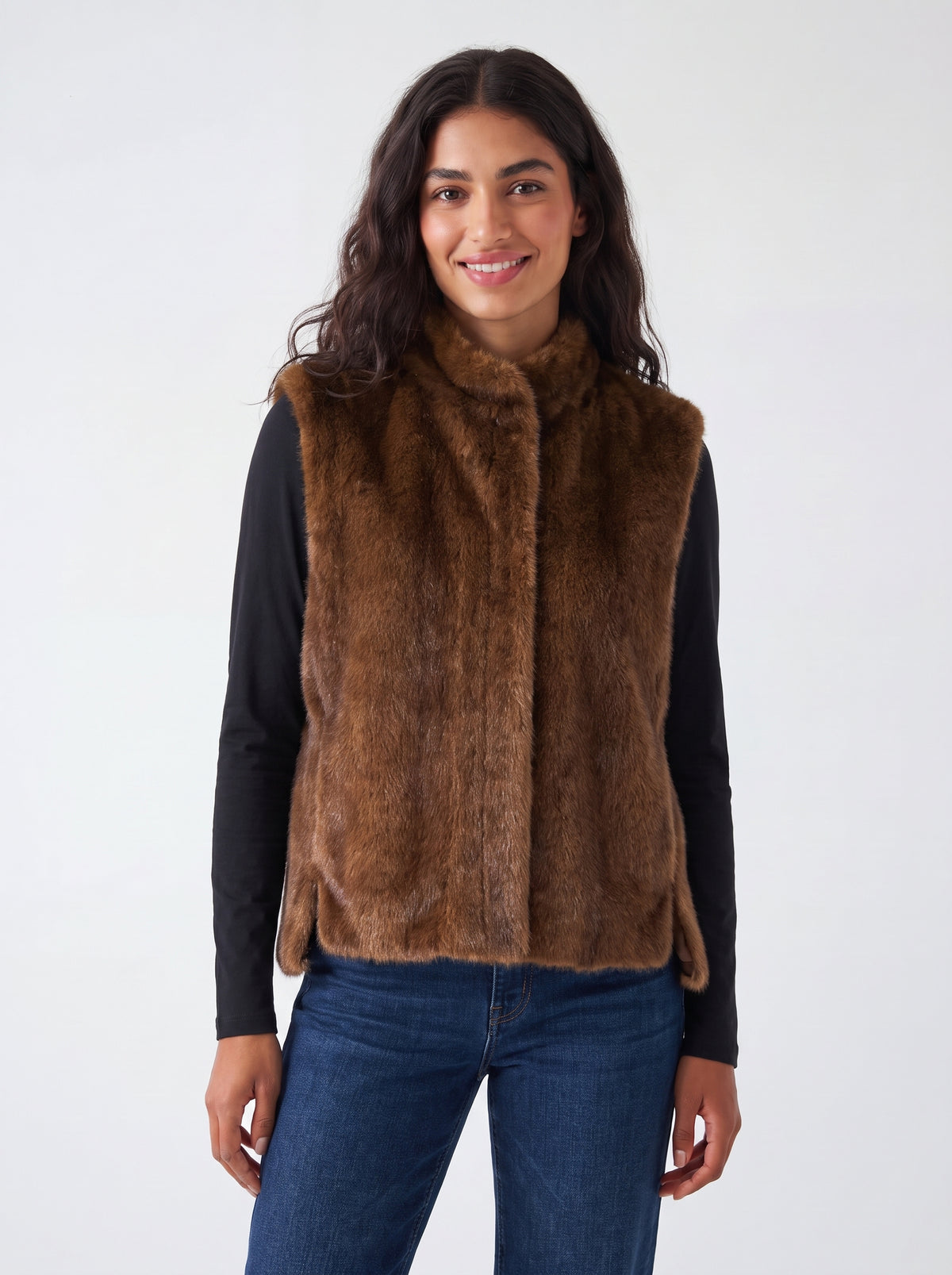 Gilet con spacchi ecopelliccia Zoe Paris